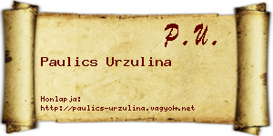 Paulics Urzulina névjegykártya